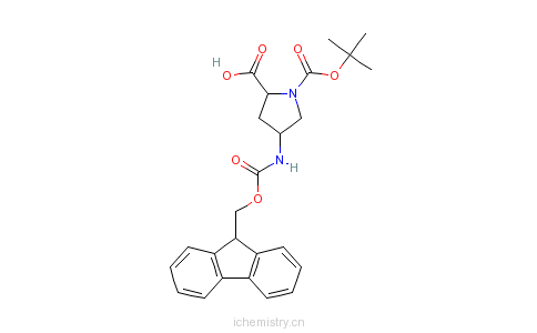 CAS:174148-03-9_N-Boc-顺式-4-Fmoc-氨基-L-脯氨酸的分子结构