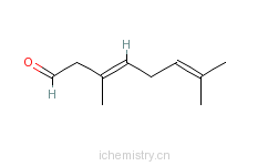 CAS:1754-00-3_3,7-二甲基-3,6-辛二烯醛的分子结构