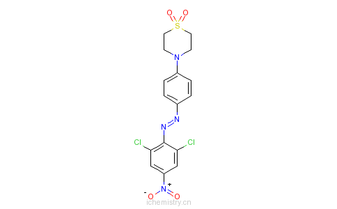 CAS:17741-62-7_4-[4-[(2,6-二氯-4-硝基苯基)偶氮]苯基]-硫代吗啉-1,1-二氧化物的分子结构