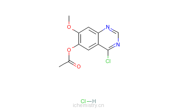 CAS:179688-54-1_4-氯-7-甲氧基喹唑啉-6-醇乙酸酯盐酸盐的分子结构