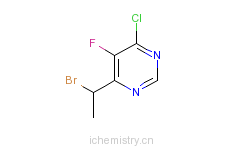 CAS:188416-28-6_4-(1-溴代乙基)-5-氟-6-氯嘧啶的分子结构