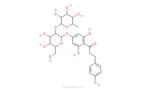 CAS:18916-17-1_柚皮苷二氢查尔酮的分子结构