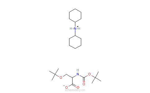 CAS:18942-50-2_N-叔丁氧羰基-O-叔丁基-L-丝氨酸二环己胺盐的分子结构