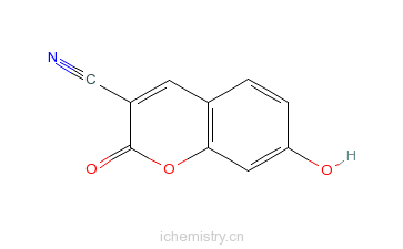 CAS:19088-73-4_3-氰基-7-羟基香豆素的分子结构