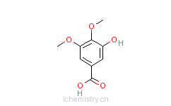 CAS:1916-08-1_3,4-二甲氧基-5-羟基苯甲酸的分子结构