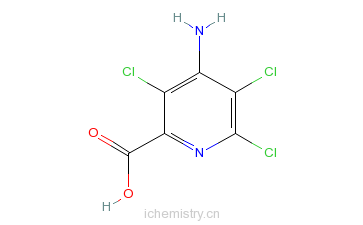 CAS:1918-02-1_4-氨基-3,5,6-三氯吡啶羧酸的分子结构