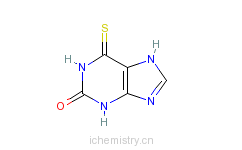 CAS:2002-59-7_2-羟基-6-巯基嘌呤的分子结构
