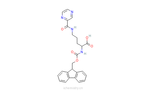 CAS:201046-61-9_Fmoc-Orn(pyrazinylcarbonyl)-OH的分子结构