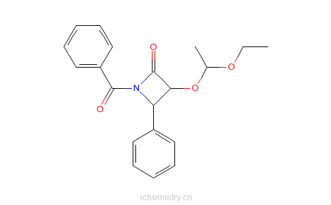 CAS:201856-53-3_(3R,4S)-1-苯甲酰-3-(1-乙氧乙氧基)-4-苯基-2-氮杂环丁酮的分子结构
