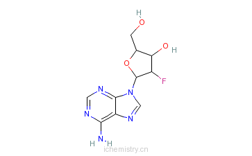 CAS:20227-41-2_9-(2-脱氧-2-氟-beta-D-阿拉伯呋喃基)腺嘌呤的分子结构