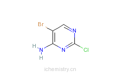 CAS:205672-25-9_4-氨基-5-溴-2-氯嘧啶的分子结构