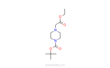 CAS:209667-59-4_1-Boc-4-乙氧基羰基甲基哌嗪的分子结构