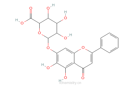 CAS:21967-41-9_黄芩甙的分子结构