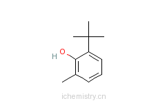 CAS:2219-82-1_2-叔丁基-6-甲基苯酚的分子�Y��
