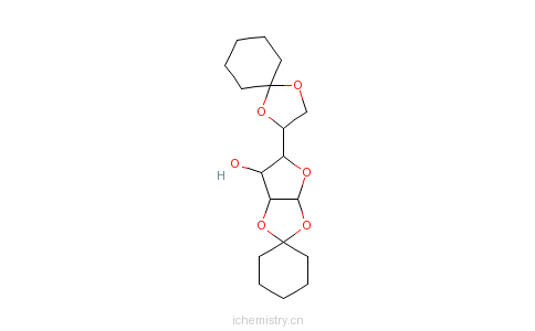 CAS:23397-76-4_1,2:5,6-二-O-环己亚基-alpha-D-呋喃葡萄糖的分子结构