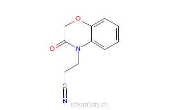 CAS:23866-12-8_2,3-二氢-3-羰基-4H-1,4-苯并�f嗪-4-丙正离子基腈的分子结构