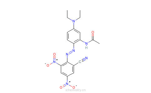 CAS:24170-60-3_N-[2-[(2-氰基-4,6-二硝基苯)偶氮]-5-(二乙基氨)苯基]乙酰胺的分子结构