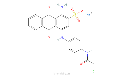 CAS:24448-60-0_1-氨基-4-[4-(2-氯乙酰氨基)苯氨基]-9,10-二氢-9,10-二氧代蒽-2-磺酸钠盐的分子结构