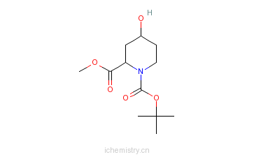CAS:254882-06-9_(2S,4R)-N-BOC-4-羟基哌啶-2-羧酸甲酯的分子结构