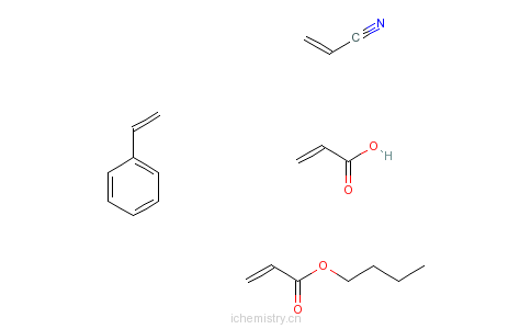 CAS:25586-25-8_2-丙烯酸、2-丙烯酸丁酯、乙烯基苯和2-丙烯腈的聚合物的分子结构