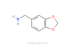 CAS:2620-50-0_3,4-亚甲二氧基苄胺的分子结构