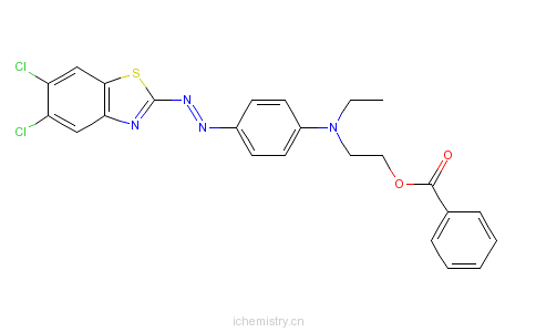 CAS:26460-20-8_苯甲酸-2-[[4-[(5,6-二氯-2-苯并噻唑基)偶氮]苯基]乙基氨基]乙酯的分子结构