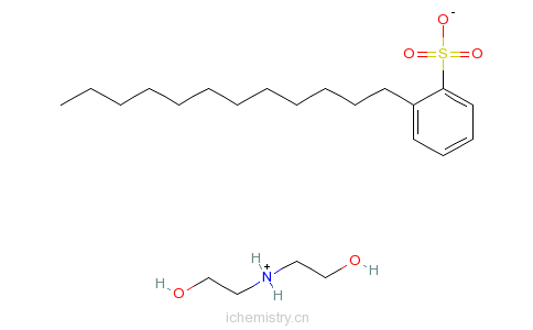 CAS:26545-53-9_十二烷基苯磺酸与2,2'-亚氨基二乙醇的化合物的分子结构