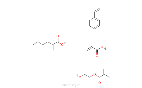 CAS:26985-11-5_苯乙烯与丙烯酸丁酯、甲基丙烯酸-2-羟乙酯和丙烯酸的聚合物的分子结构