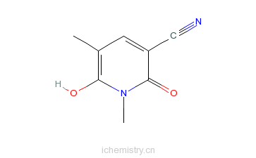 CAS:27074-03-9_1,4-二甲基-3-氰基-6-羟基-2-吡啶酮的分子结构