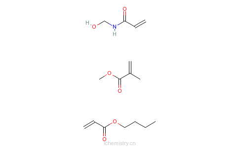 CAS:27235-04-7_2-甲基-2-丙烯酸甲酯与2-丙烯酸丁酯和N-羟甲基-2-丙烯酸胺的聚合物的分子结构
