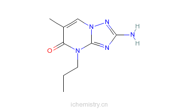 CAS:27277-00-5_2-氨基-6-甲基-4-丙基-[1,2,4]三唑并[1,5-a]嘧啶-5-酮的分子结构