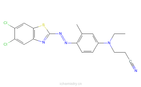 CAS:28080-90-2_3-[[4-[(5,6-二氯-2-苯并噻唑基)偶氮]-3-甲基苯基]乙氨基]丙腈的分子结构