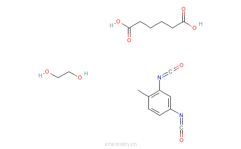CAS:28132-94-7_己二酸与2,4-二异氰酸根合-1-甲苯和1,2-乙二醇的聚合物的分子结构