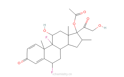 CAS:2823-42-9_双氟美松醋酸酯的分子结构