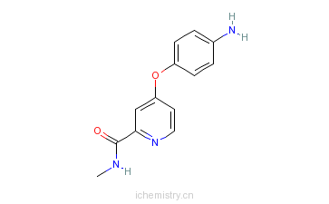 CAS:284462-37-9_4-(4-氨基苯氧基)-N-甲基-2-吡啶甲酰胺的分子结构