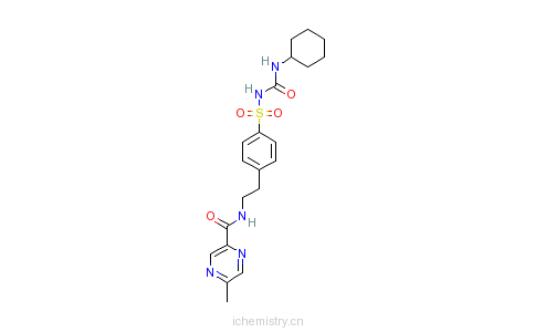 CAS:29094-61-9_格列吡嗪的分子结构