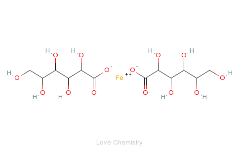 CAS:299-29-6_葡萄糖酸亚铁的分子结构