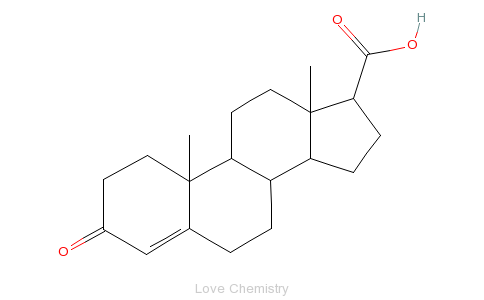 CAS:302-97-6_3-氧代-雄甾-4-烯-17beta-羧酸的分子结构