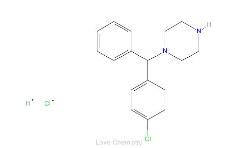 CAS:303-26-4_1-(4-氯二苯甲基)哌嗪的分子结构