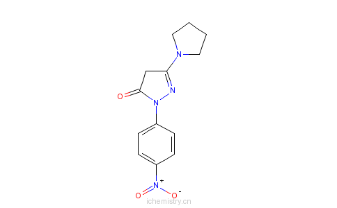 CAS:30818-17-8_1-(4-硝基苯基)-3-(1-吡咯烷基)-5-吡唑酮的分子结构