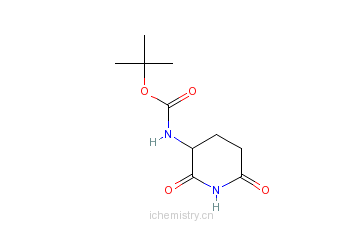 CAS:31140-42-8_3-N-叔丁氧羰基氨基-2,6-二氧代哌啶的分子结构
