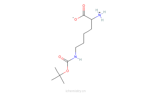 CAS:31202-69-4_N6-叔丁氧羰基-D-赖氨酸的分子结构