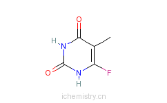 CAS:31458-36-3_6-氟代胸腺嘧啶的分子结构