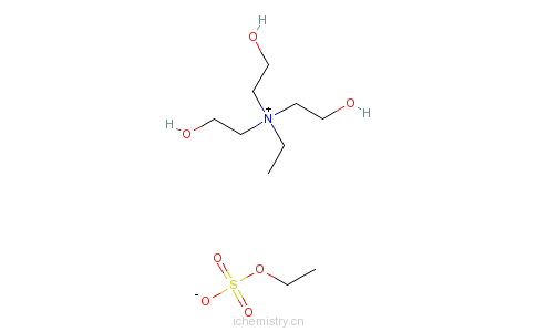 CAS:31774-90-0_N-乙基-2-羟基-N,N-二(2-羟乙基)乙铵硫酸单乙酯盐的分子结构