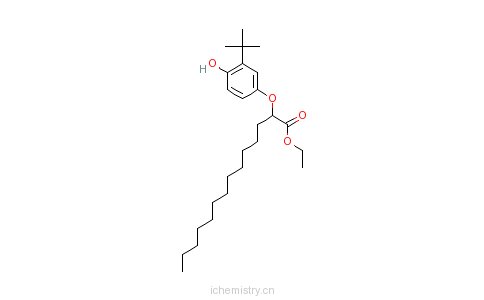 CAS:31994-60-2_2-(3-叔丁基-4-羟基苯氧基)十四酸乙酯的分子结构