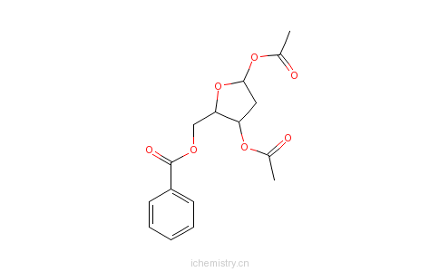 CAS:327027-21-4_1,3-二-O-乙酰基-2-脱氧-5-O-苯甲酰基-D-呋喃木糖的分子结构