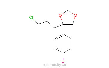 CAS:3308-94-9_2-(3-氯丙基)-2-(4-氟苯基)-1,3-二氧戊烷的分子结构
