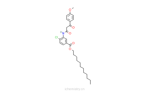 CAS:33942-96-0_2'-氯-5'-十二烷氧羰基-2-(4-甲氧苯甲酰基)乙酰苯胺的分子结构