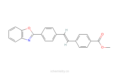 CAS:34180-85-3_[4'-(2-苯并恶唑基)]-4-均苯己酸甲酯的分子结构