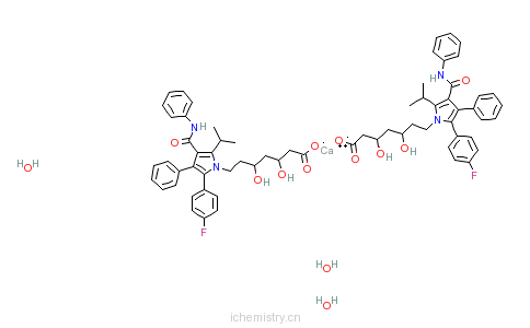 cas:344423-98-9_阿托伐他汀钙水合物的分子结构